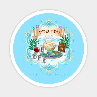 Happy Passover Festival Traditional Symbols Pesach Seder Decoration Magnet